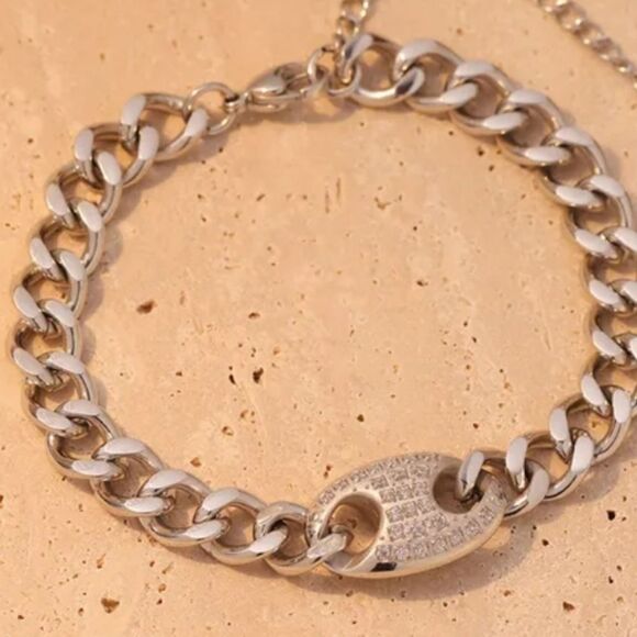 New ANTHRO SINGLE POP TAB BRACELET Stainless Steel bling - Picture 4 of 7